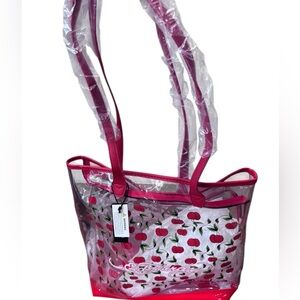 Ed Hardy Cherry Print Tote Bag - Red and Pink
